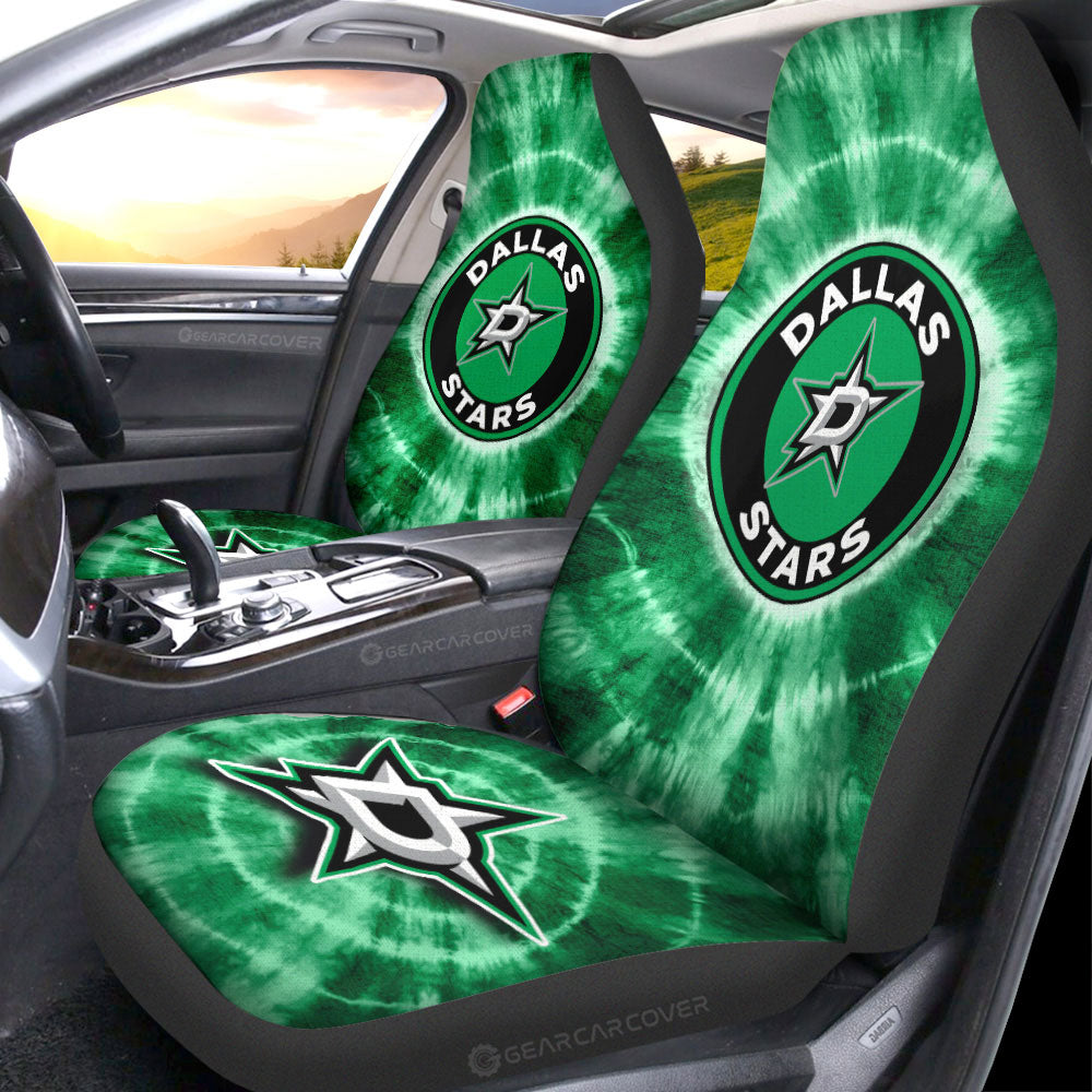 Dallas Stars Car Seat Covers Custom Tie Dye Car Accessories - Gearcarcover - 1