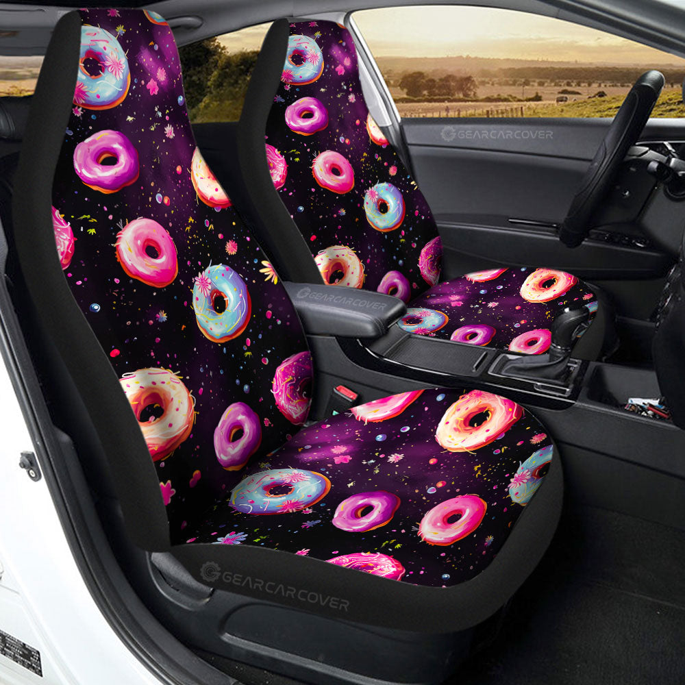 Dark Theme Donuts Car Seat Covers Custom Girly Pattern Car Accessories - Gearcarcover - 2
