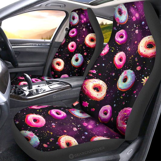 Dark Theme Donuts Car Seat Covers Custom Girly Pattern Car Accessories - Gearcarcover - 1