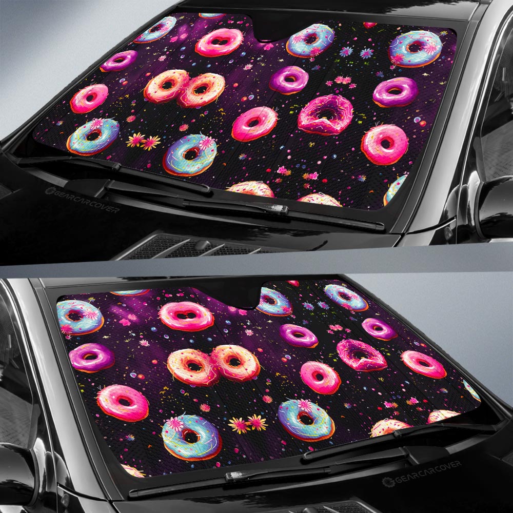 Dark Theme Donuts Car Sunshade Custom Girly Pattern Car Accessories - Gearcarcover - 2