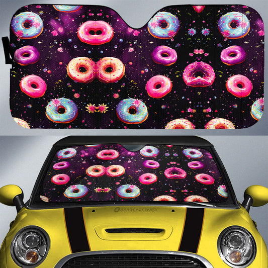 Dark Theme Donuts Car Sunshade Custom Girly Pattern Car Accessories - Gearcarcover - 1