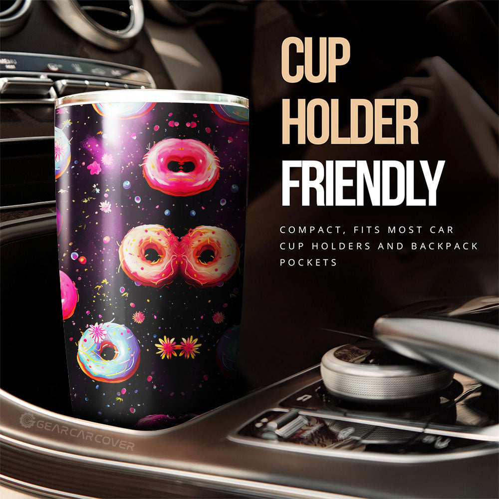 Dark Theme Donuts Tumbler Cup Custom Girly Pattern Car Accessories - Gearcarcover - 3
