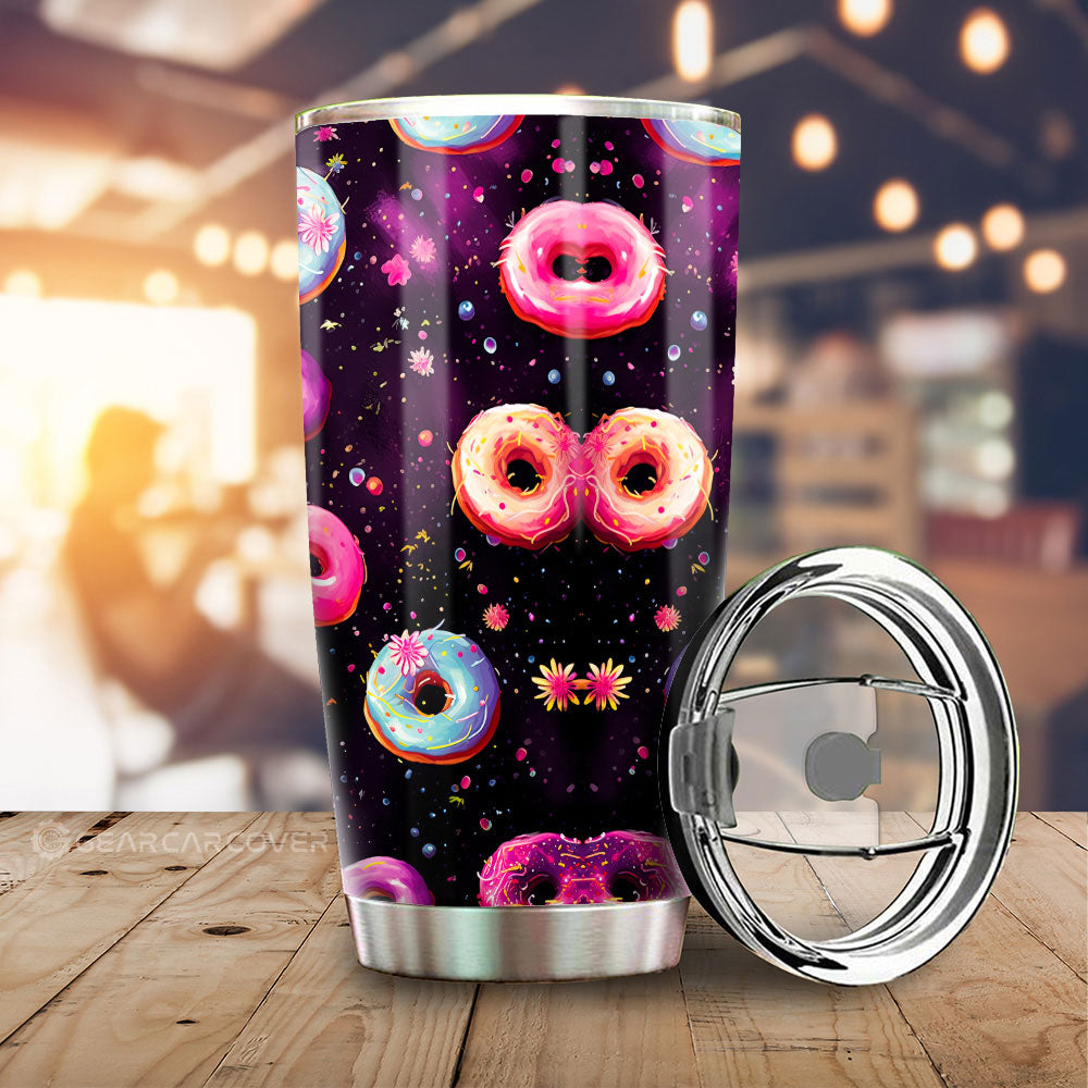 Dark Theme Donuts Tumbler Cup Custom Girly Pattern Car Accessories - Gearcarcover - 1