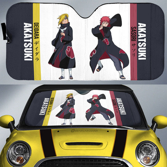 Deidara And Sasori Car Sunshade Custom Anime Car Accessories For Fans - Gearcarcover - 1