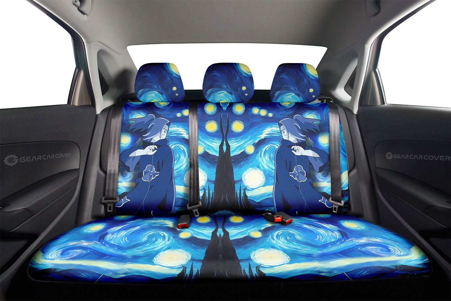 Deidara Car Back Seat Covers Custom Starry Night Styles - Gearcarcover - 2