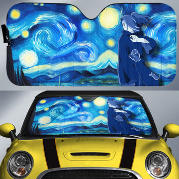 Deidara Car Sunshade Custom Starry Night Styles - Gearcarcover - 1