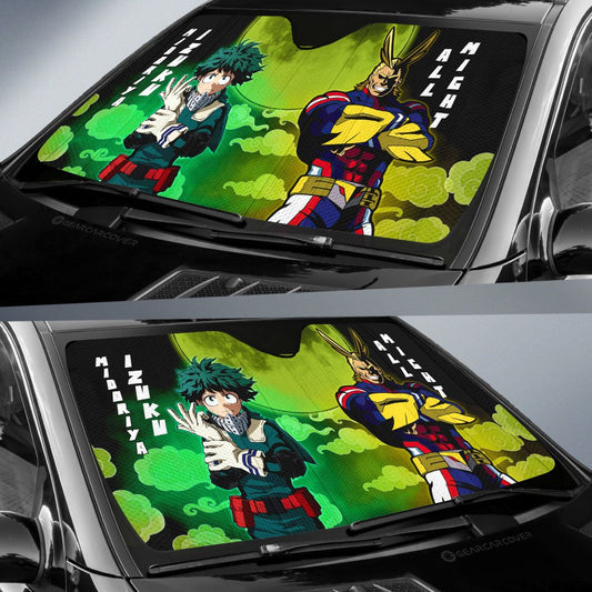 Deku And All Might Car Sunshade Custom Car Accessories - Gearcarcover - 2