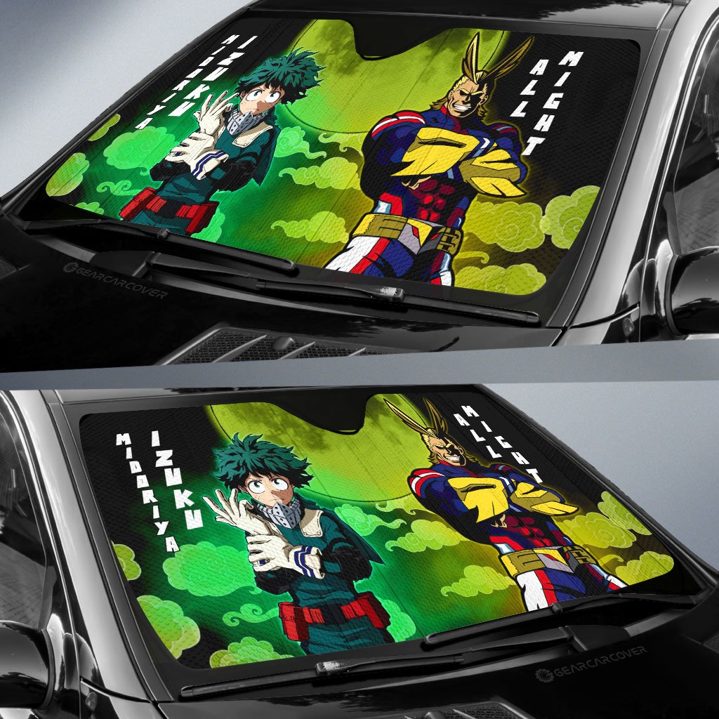 Deku And All Might Car Sunshade Custom Car Accessories - Gearcarcover - 2
