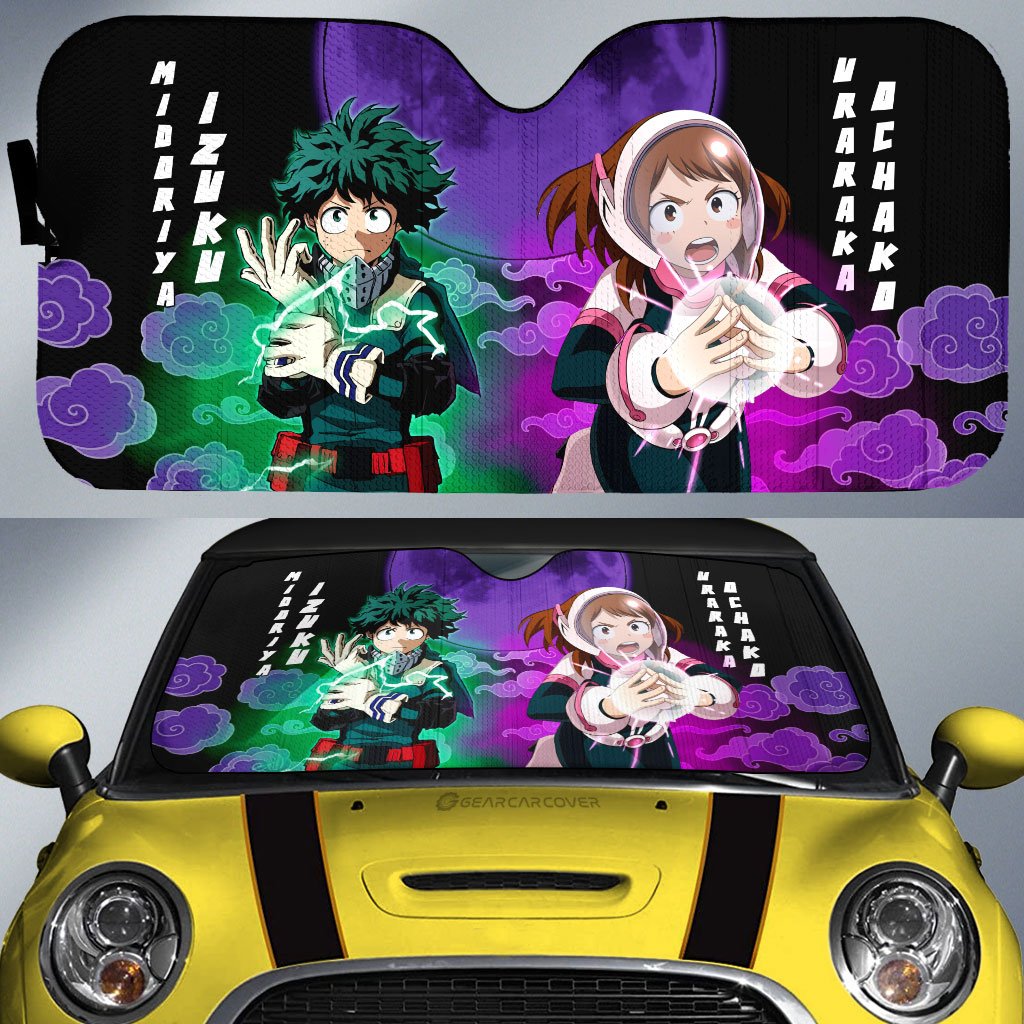 Deku And Uraraka Car Sunshade Custom Car Accessories - Gearcarcover - 1