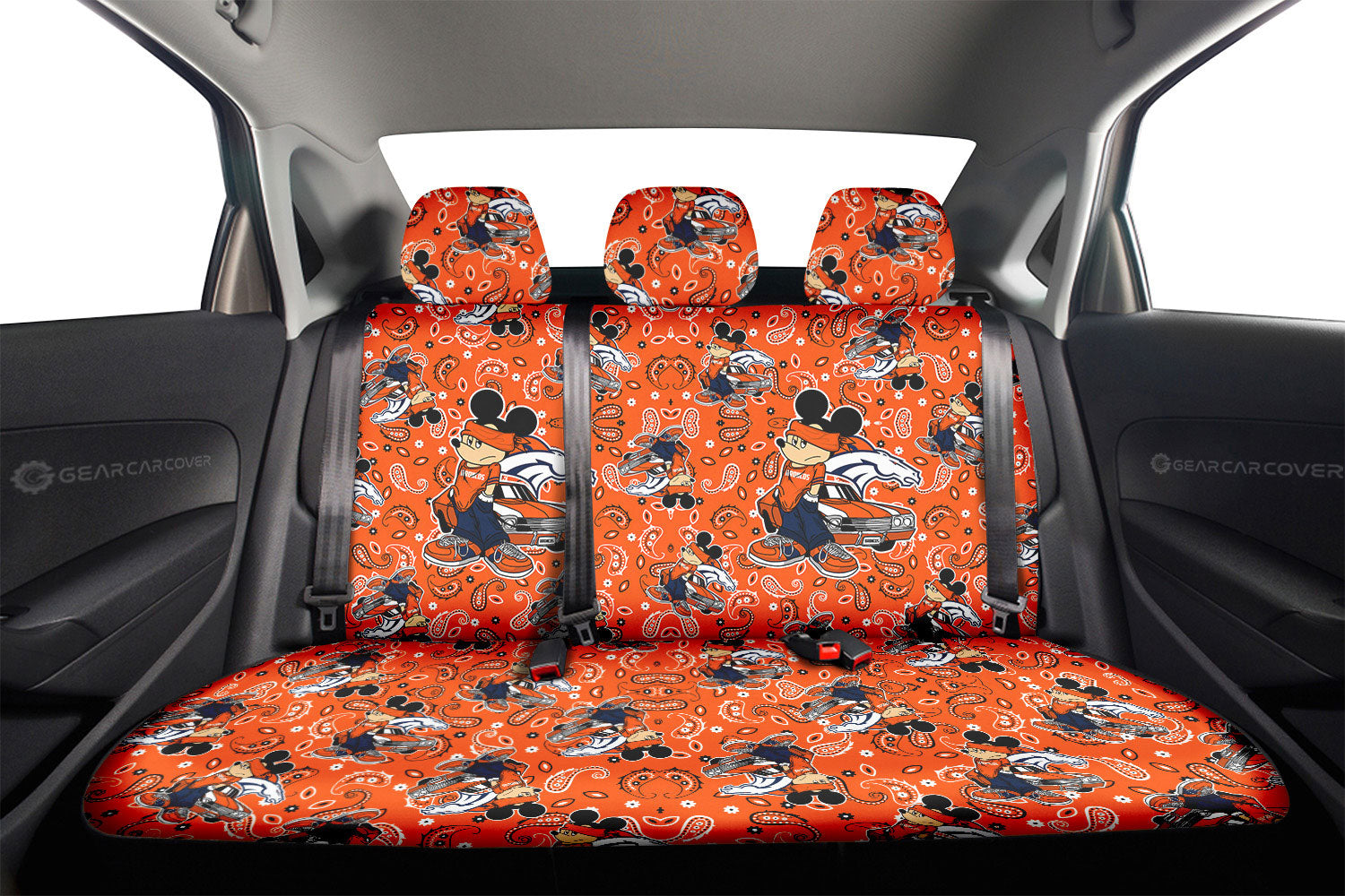 Denver Broncos Car Back Seat Covers Cartoon Theme Collection - Gearcarcover - 2
