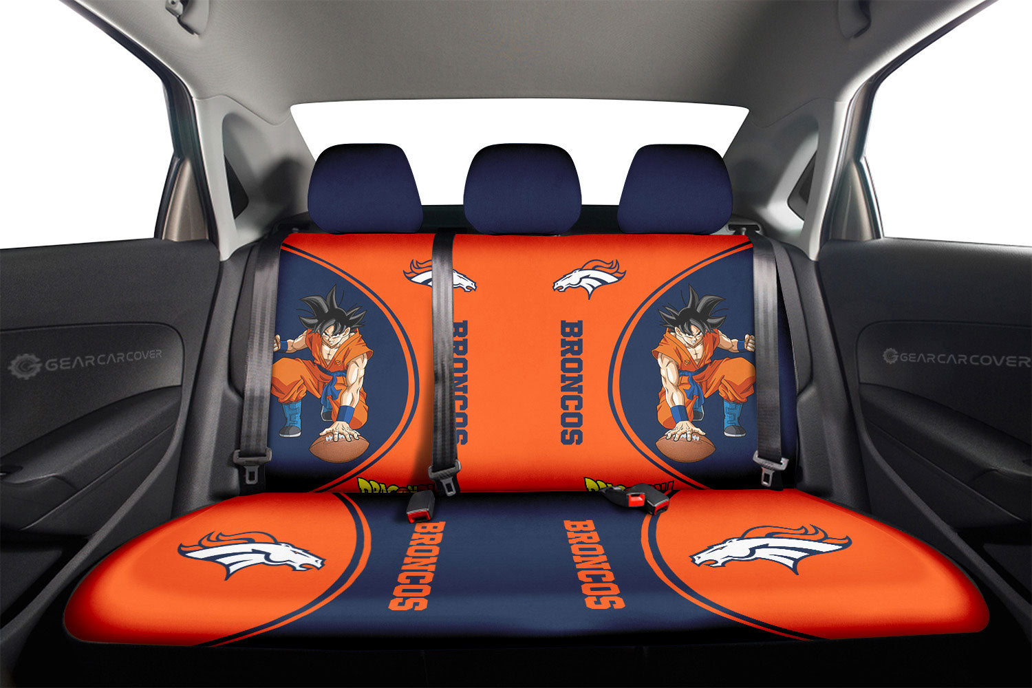 Denver Broncos Car Back Seat Covers Custom Car Accessories For Fans - Gearcarcover - 2
