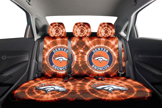 Denver Broncos Car Back Seat Covers Custom Tie Dye Car Accessories - Gearcarcover - 2