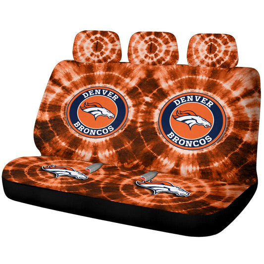 Denver Broncos Car Back Seat Covers Custom Tie Dye Car Accessories - Gearcarcover - 1