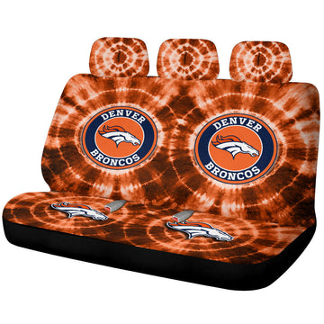 Denver Broncos Car Back Seat Covers Custom Tie Dye Car Accessories - Gearcarcover - 1
