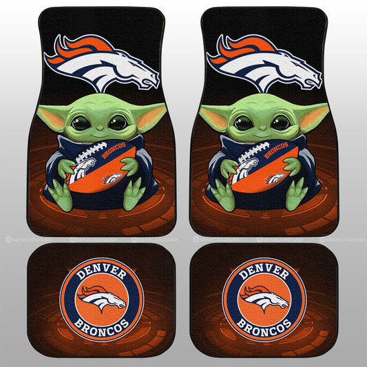 Denver Broncos Car Floor Mats Baby Yoda Car Accessories For Fan - Gearcarcover - 1