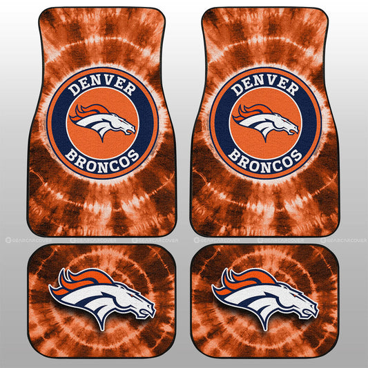 Denver Broncos Car Floor Mats Custom Tie Dye Car Accessories - Gearcarcover - 1