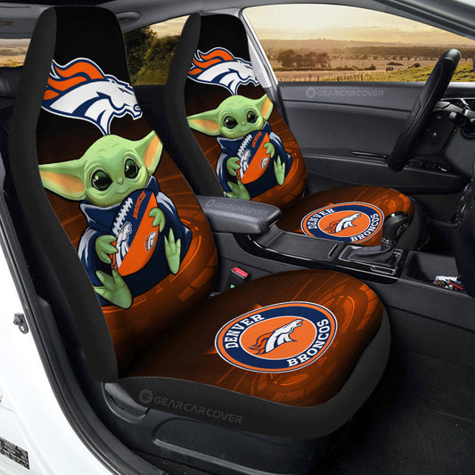 Denver Broncos Car Seat Covers Baby Yoda Car Accessories For Fan - Gearcarcover - 2