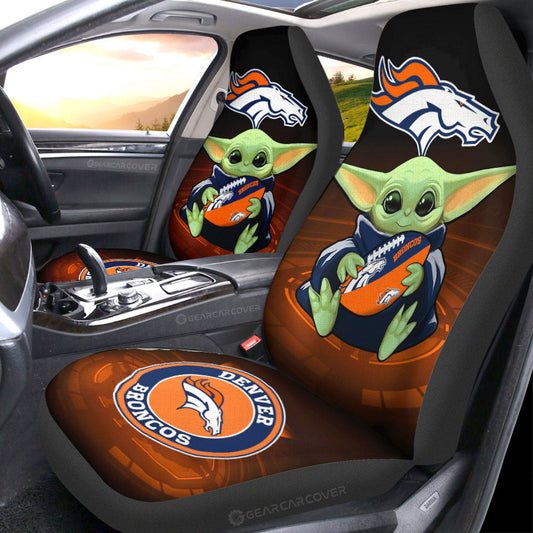 Denver Broncos Car Seat Covers Baby Yoda Car Accessories For Fan - Gearcarcover - 1