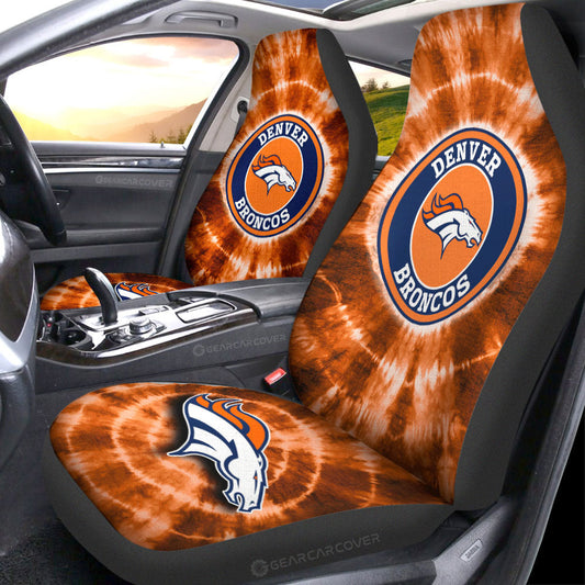 Denver Broncos Car Seat Covers Custom Tie Dye Car Accessories - Gearcarcover - 1