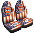 Denver Broncos Car Seat Covers Custom US Flag Style - Gearcarcover - 3