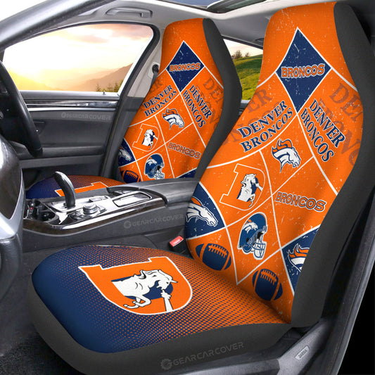 Denver Broncos Car Seat Covers Sporty Team Collection - Gearcarcover - 1