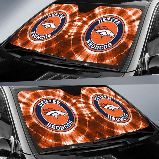 Denver Broncos Car Sunshade Custom Tie Dye Car Accessories - Gearcarcover - 2