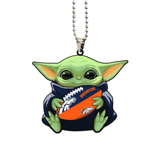 Denver Broncos Ornament Baby Yoda Car Accessories - Gearcarcover - 1