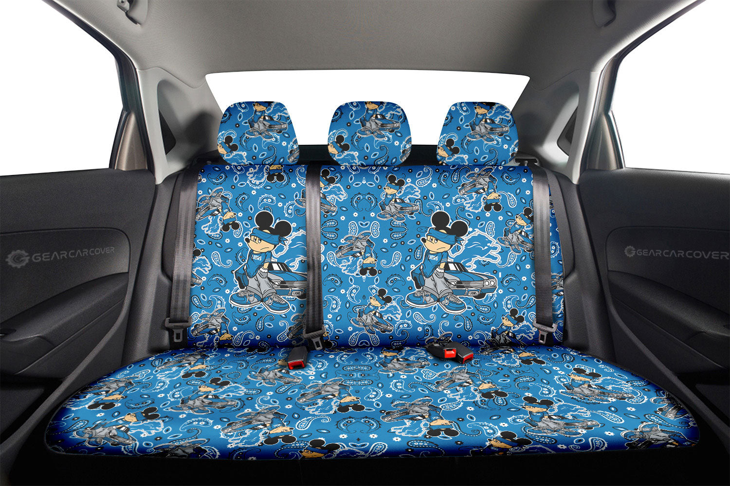 Detroit Lions Car Back Seat Covers Cartoon Theme Collection - Gearcarcover - 2