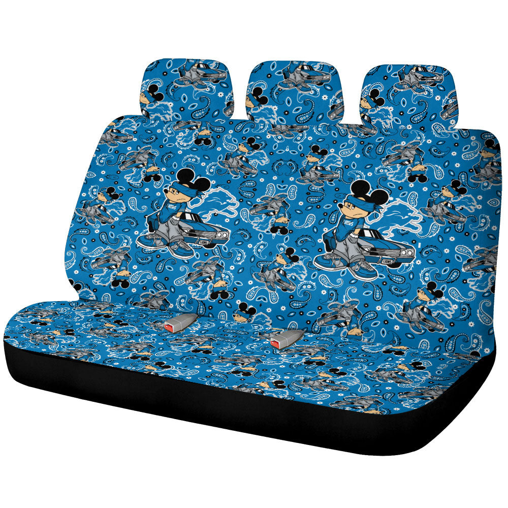 Detroit Lions Car Back Seat Covers Cartoon Theme Collection - Gearcarcover - 1