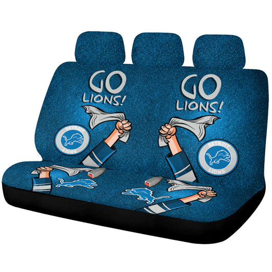 Detroit Lions Car Back Seat Covers Custom Car Accessories - Gearcarcover - 1