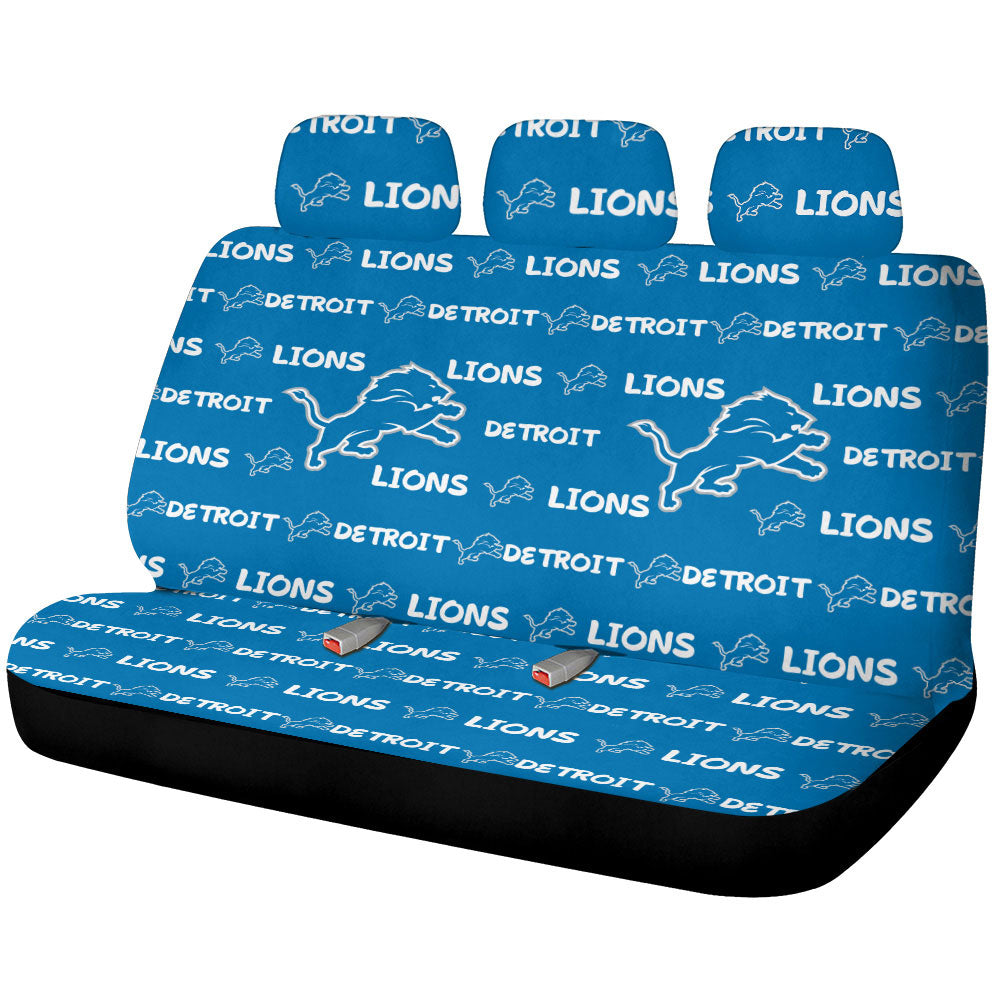 Detroit Lions Car Back Seat Covers Sporty Team Collection - Gearcarcover - 1