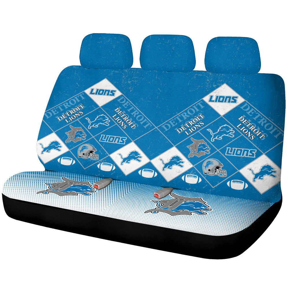 Detroit Lions Car Back Seat Covers Sporty Team Collection - Gearcarcover - 1