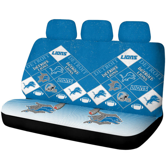 Detroit Lions Car Back Seat Covers Sporty Team Collection - Gearcarcover - 1