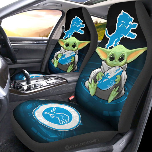 Detroit Lions Car Seat Covers Baby Yoda Car Accessories For Fan - Gearcarcover - 1