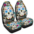 Detroit Lions Car Seat Covers Custom Sugar Skull Car Accessories - Gearcarcover - 3