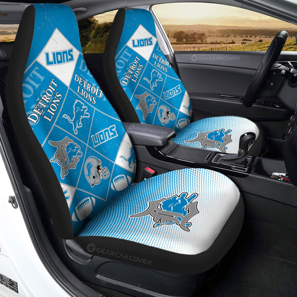 Detroit Lions Car Seat Covers Sporty Team Collection - Gearcarcover - 2