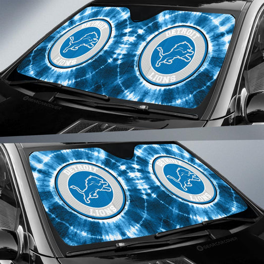 Detroit Lions Car Sunshade Custom Tie Dye Car Accessories - Gearcarcover - 2