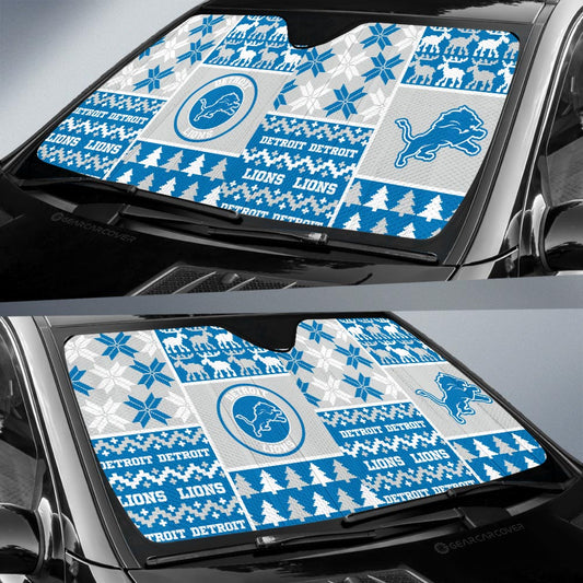 Detroit Lions Car Sunshade Custom Ugly Style Car Accessories - Gearcarcover - 2