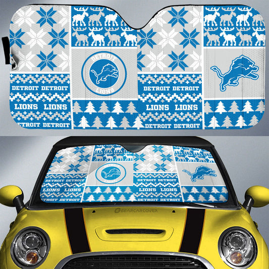 Detroit Lions Car Sunshade Custom Ugly Style Car Accessories - Gearcarcover - 1