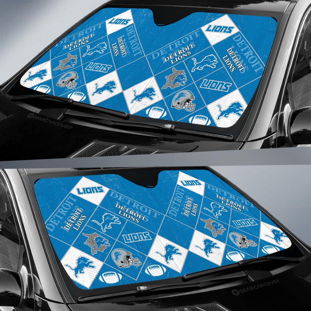 Detroit Lions Car Sunshade Sporty Team Collection - Gearcarcover - 2