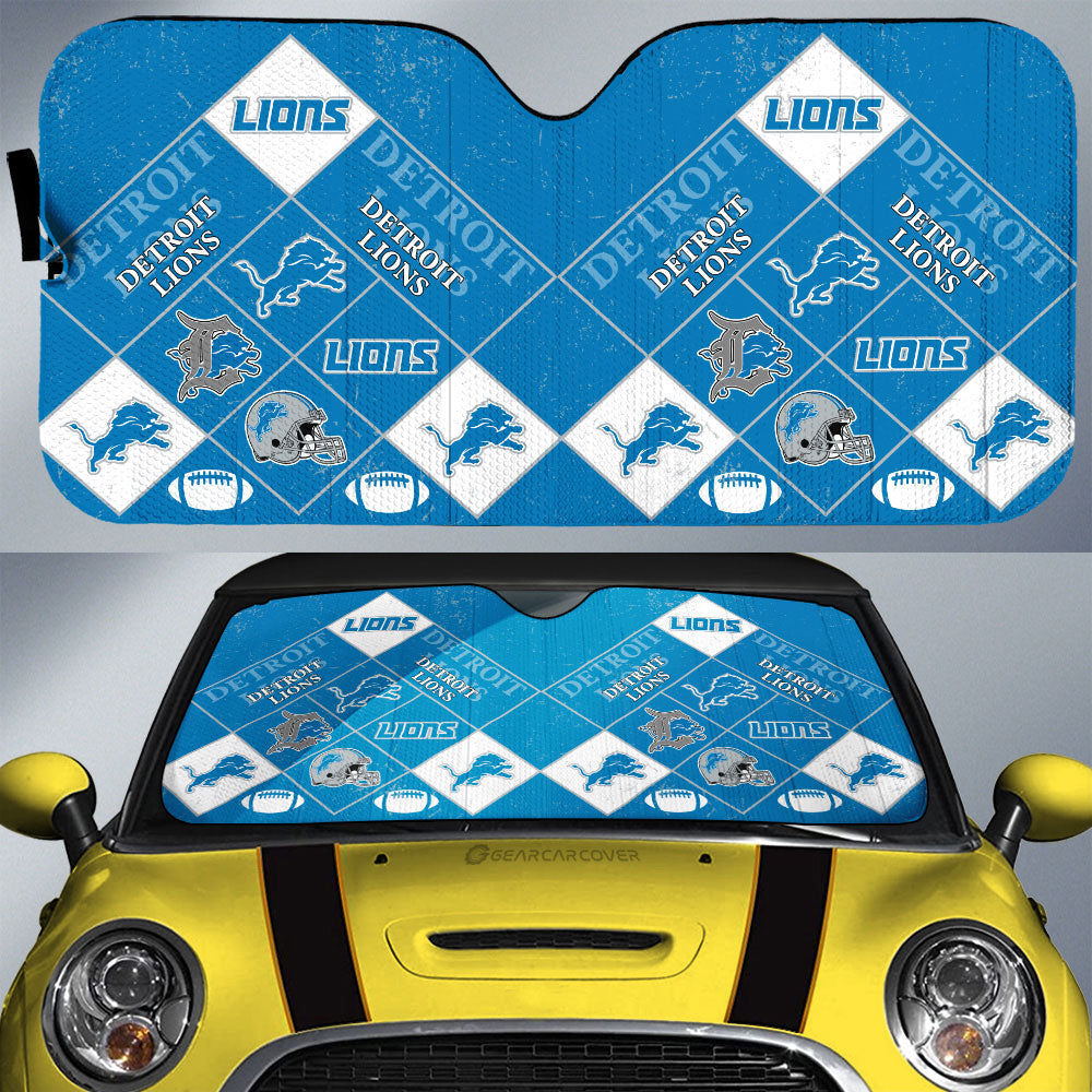 Detroit Lions Car Sunshade Sporty Team Collection - Gearcarcover - 1