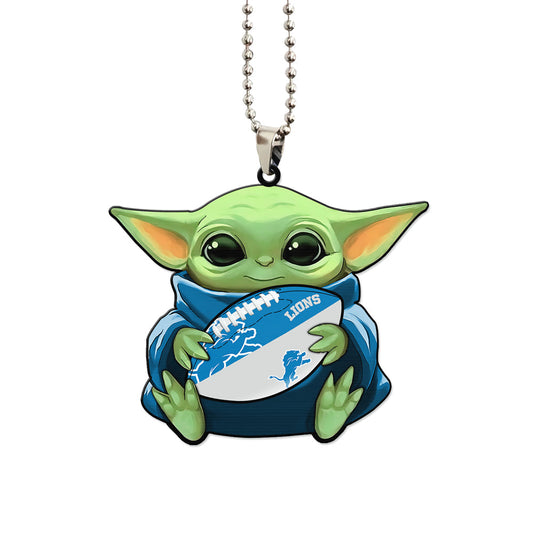 Detroit Lions Ornament Baby Yoda Car Accessories - Gearcarcover - 1