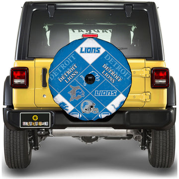 Detroit Lions Spare Tire Covers Camera Hole Sporty Team Collection - Gearcarcover - 1