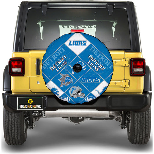 Detroit Lions Spare Tire Covers Camera Hole Sporty Team Collection - Gearcarcover - 1