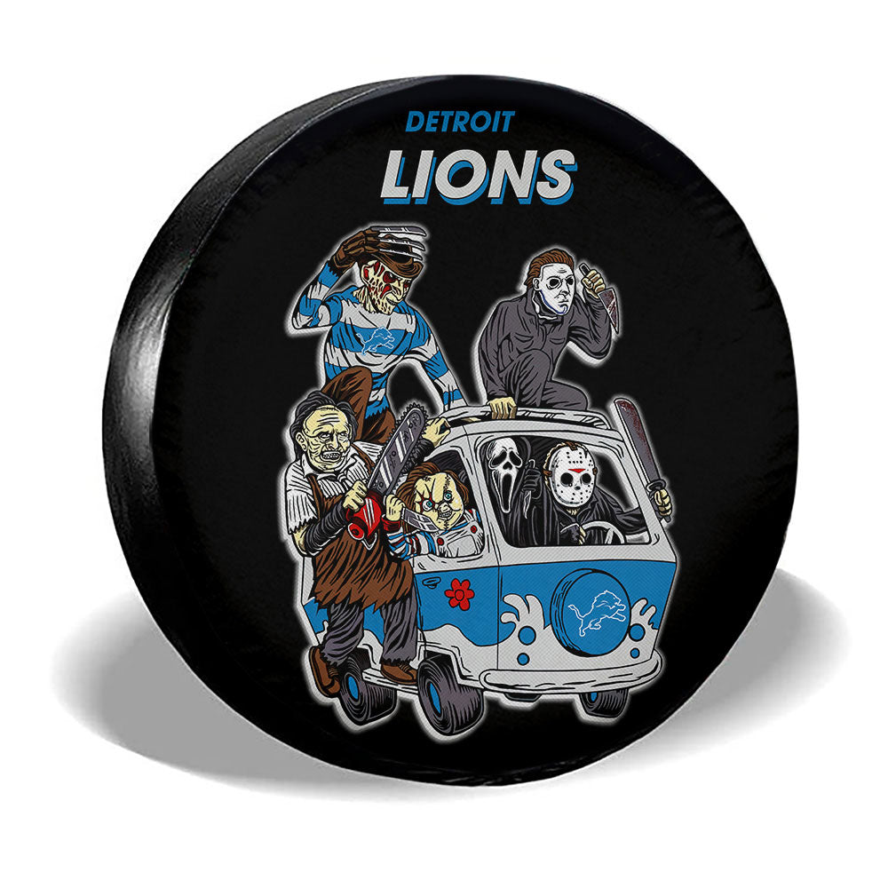 Detroit Lions Spare Tire Covers Horror Characters Car Accessories - Gearcarcover - 3