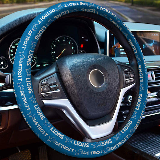 Detroit Lions Steering Wheel Cover Sporty Team Collection - Gearcarcover - 1