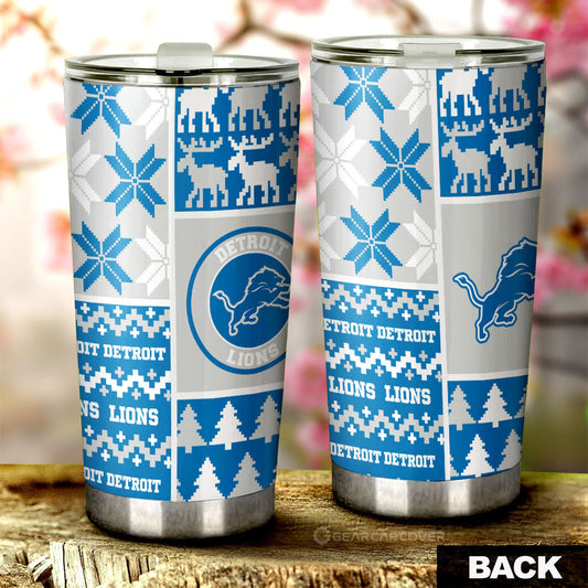Detroit Lions Tumbler Cup Custom Ugly Style Car Accessories - Gearcarcover - 2