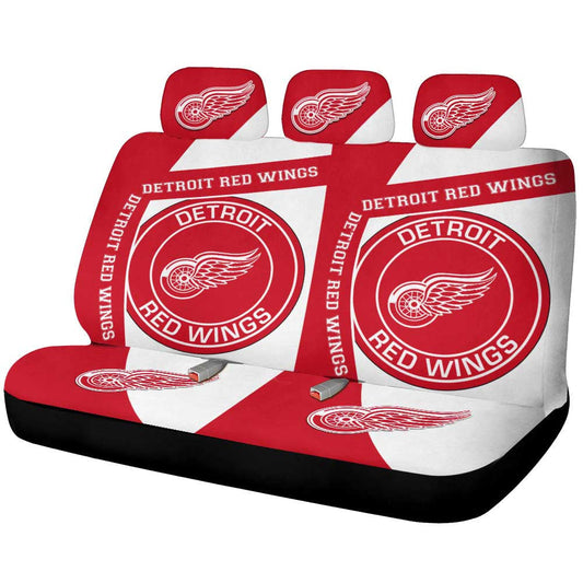 Detroit Red Wings Car Back Seat Cover Custom Car Accessories For Fans - Gearcarcover - 1