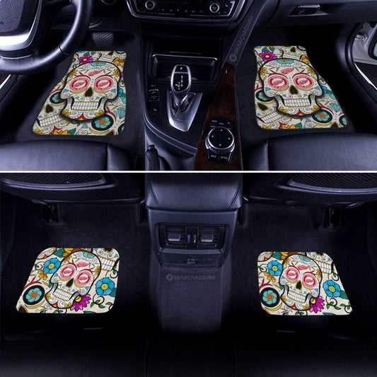 Detroit Red Wings Car Floor Mats Custom Sugar Skull Car Accessories - Gearcarcover - 2