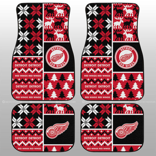 Detroit Red Wings Car Floor Mats Custom Ugly Style Car Accessories - Gearcarcover - 1